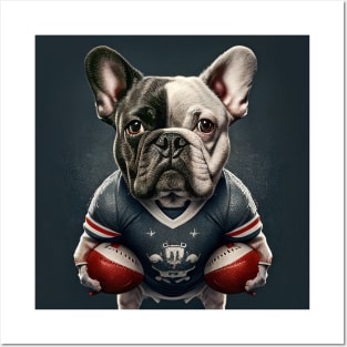 French Bulldog playing football Posters and Art